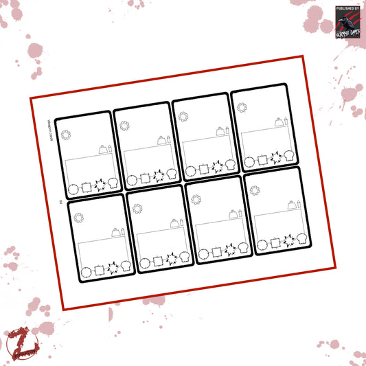 Population Z Blank Weapon Cards (Black & White)