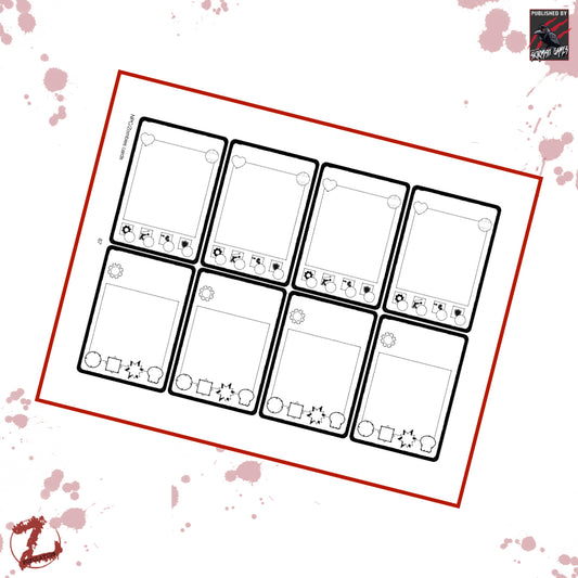Population Z Blank NPC And Zombie Cards (Blank & White)