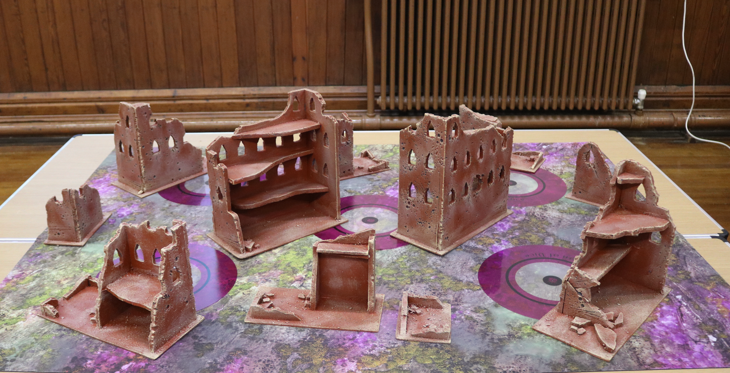 Custom Built Warhammer 40k 10th Edition Tournament Terrain Set - 12 Piece Desert City Ruins