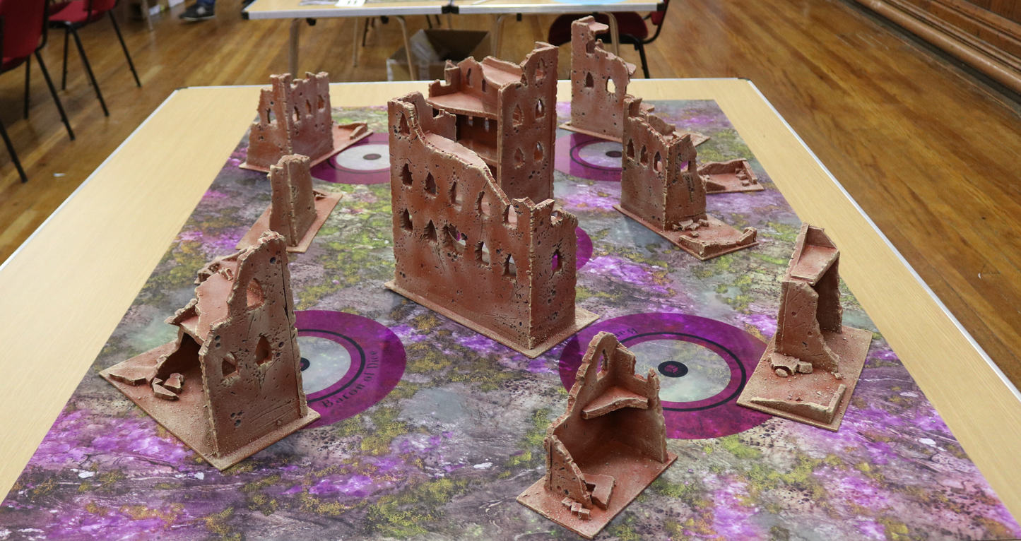 Custom Built Warhammer 40k 10th Edition Tournament Terrain Set - 12 Piece Desert City Ruins