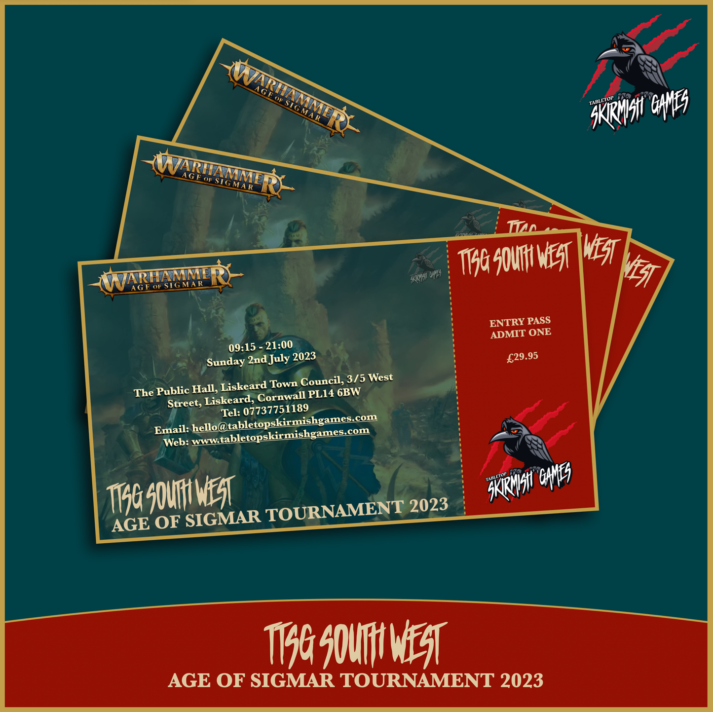 TICKET - TTSG SOUTH WEST AGE OF SIGMAR TOURNAMENT 2nd JULY 2023