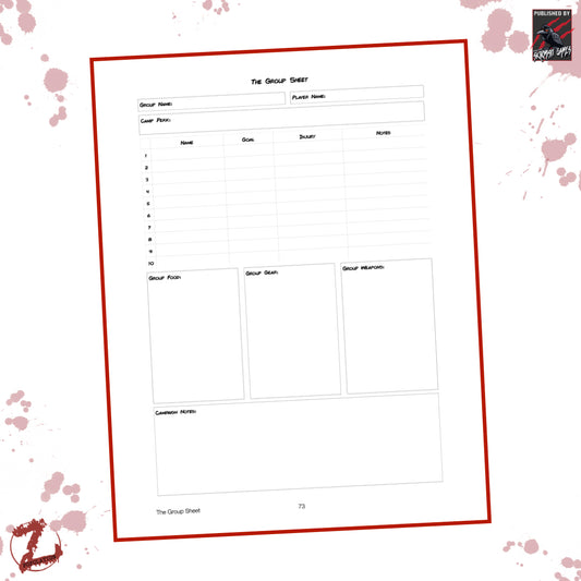 Population Z Blank Group Sheet (Black & White)