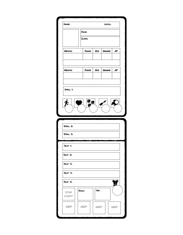 RUNE WARRIORS PARTY SHEETS BW